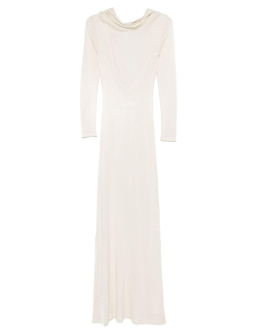 Abito lungo in maglia fine in avorio Aya Muse - donna 