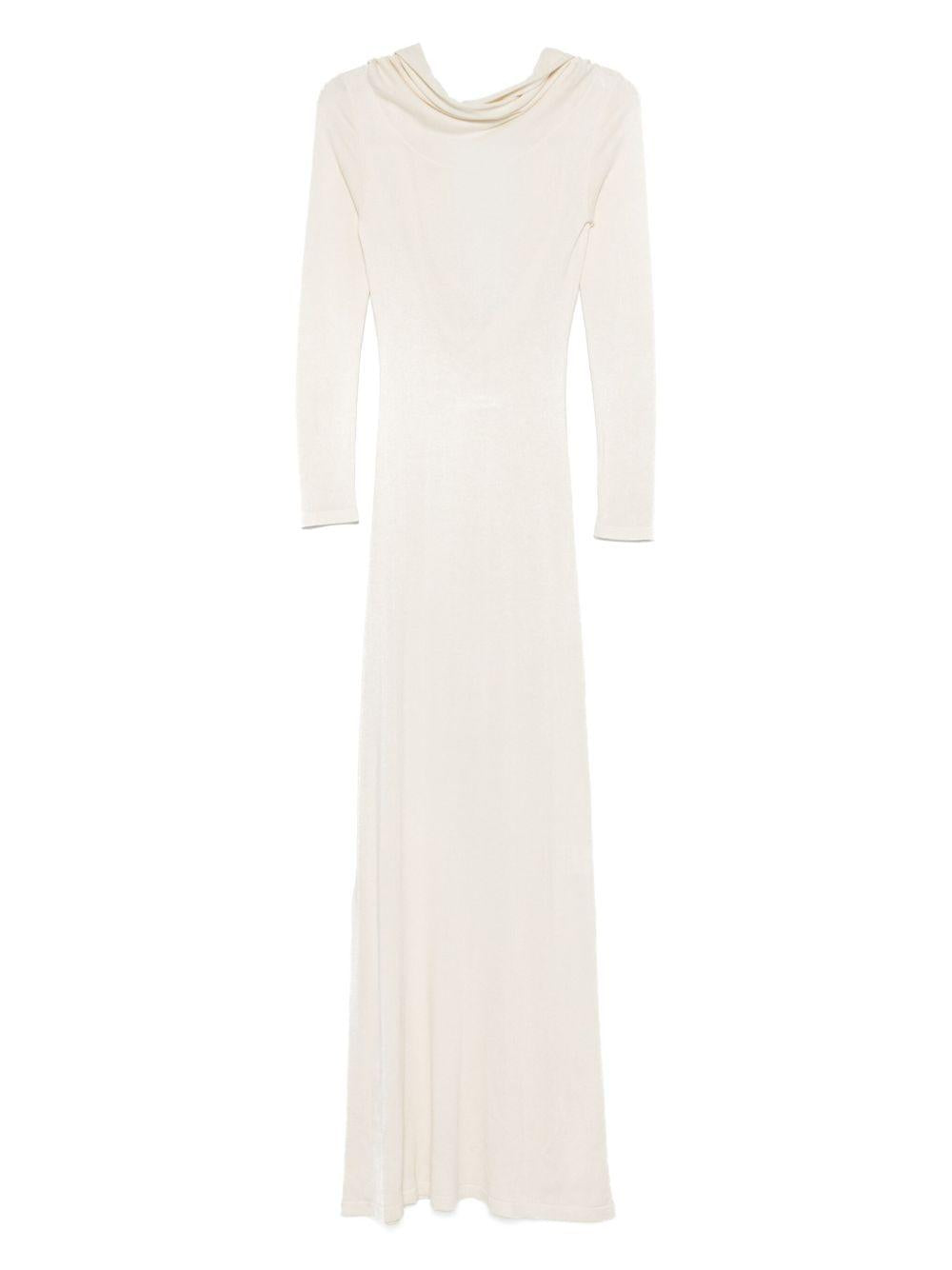 Abito lungo in maglia fine in avorio Aya Muse - donna 