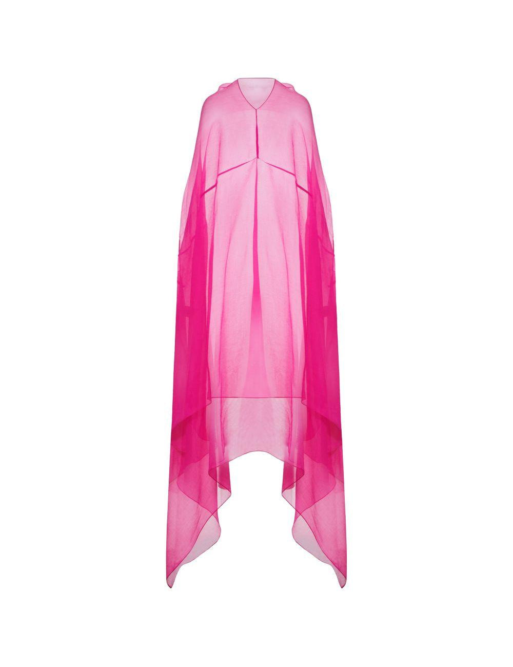 Abito in chiffon di seta drappeggiato ducy in rosa Dries van noten - donna 