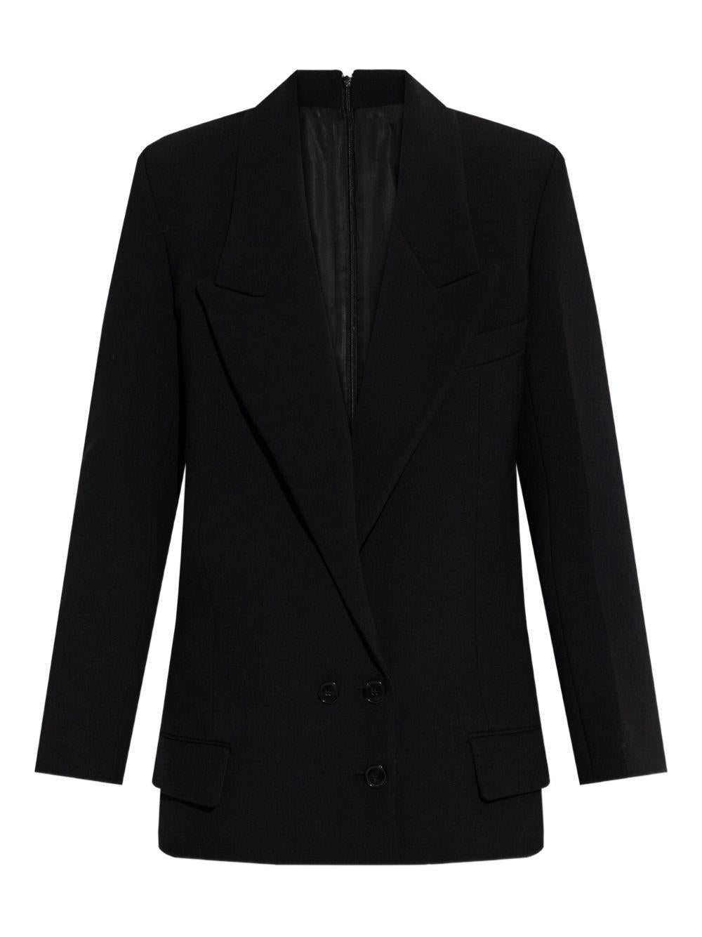Blazer doppio petto con revers a lancia in nero Victoria beckham - donna 