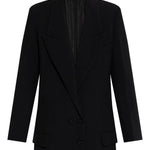 Blazer doppio petto con revers a lancia in nero Victoria beckham - donna 