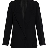 Blazer doppio petto con revers a lancia in nero Victoria beckham - donna 