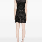 Abito corto con ruches in nero GONGDID DESIGN - donna 