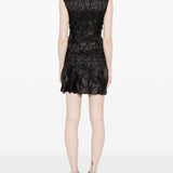Abito corto con ruches in nero GONGDID DESIGN - donna 
