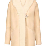 Cappotto in shearling Isak in crema Loulou de saison - donna 