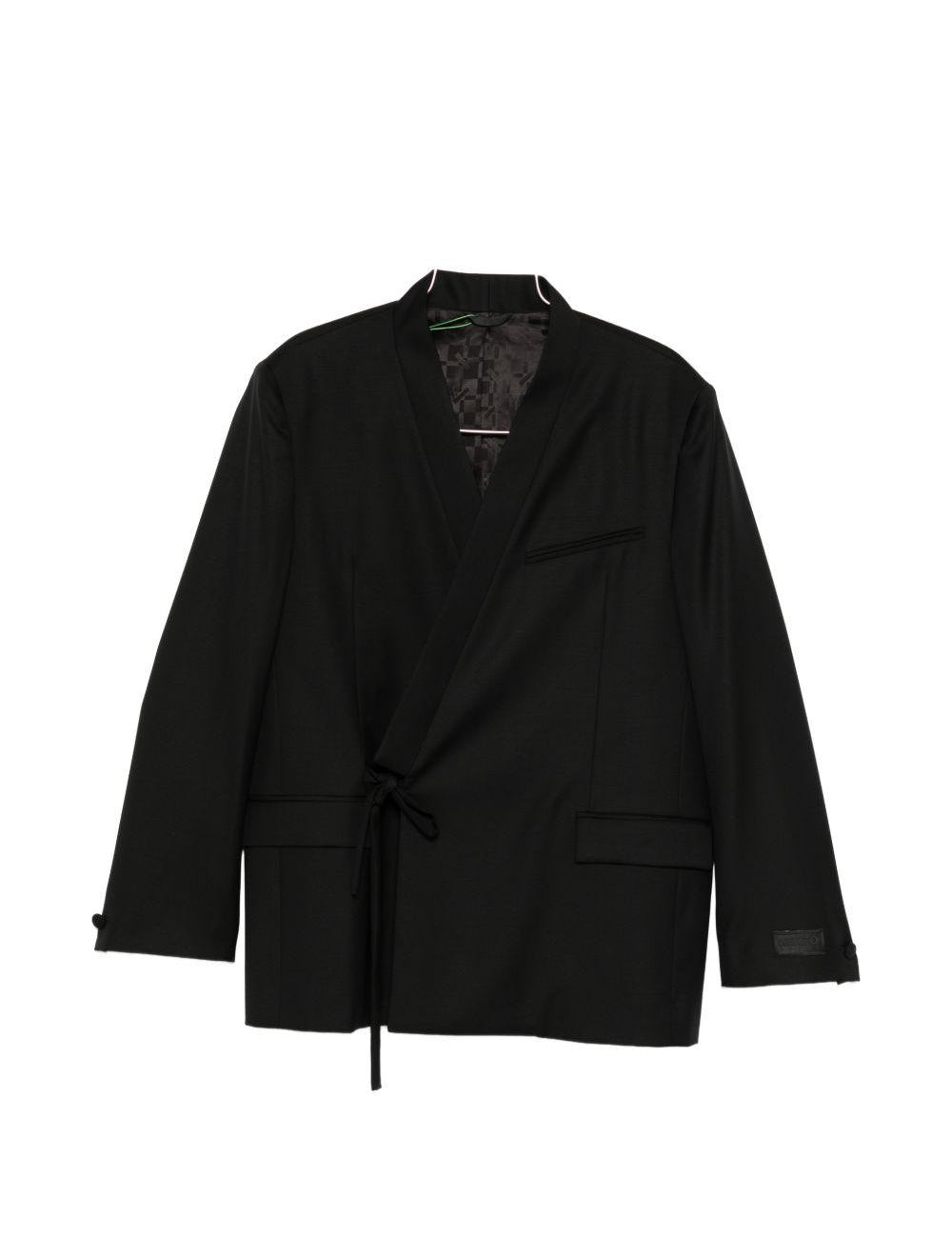 Blazer con chiusura a cravatta in nero Kenzo - uomo 