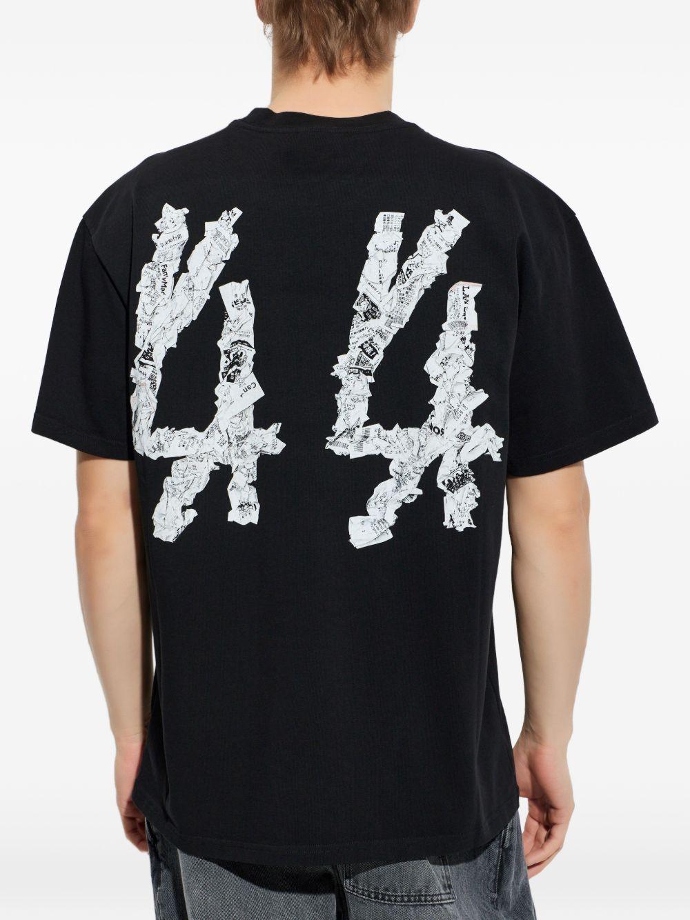 T-shirt con stampa grafica in nero 44 label group - uomo 