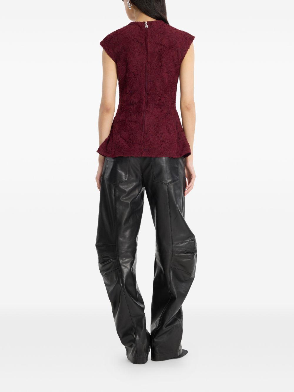 Pantaloni cargo in pelle in nero 