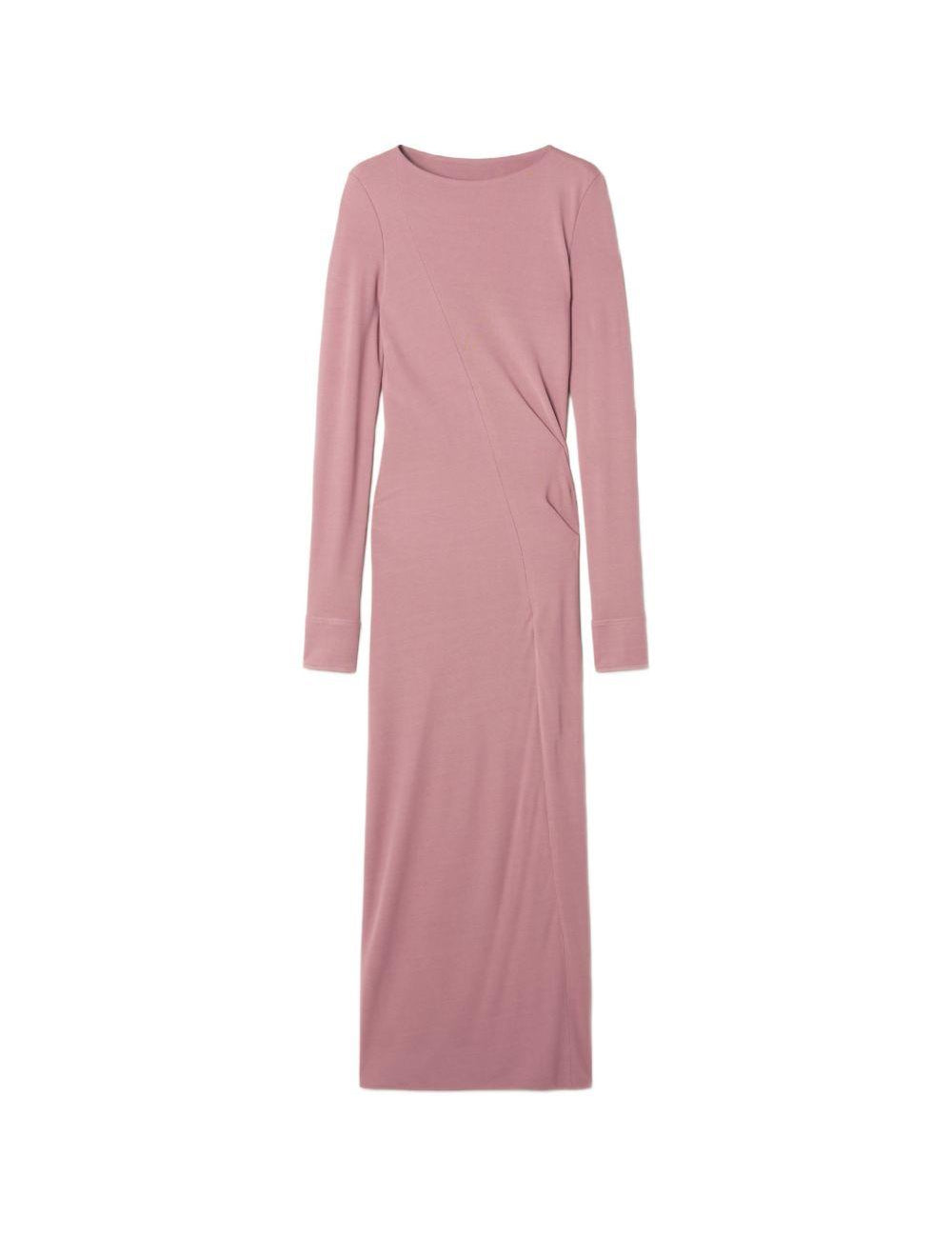 Abito midi in viscosa in rosa 
