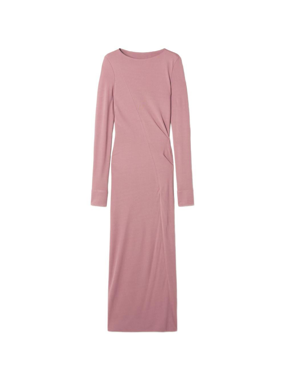 Abito midi in viscosa in rosa 