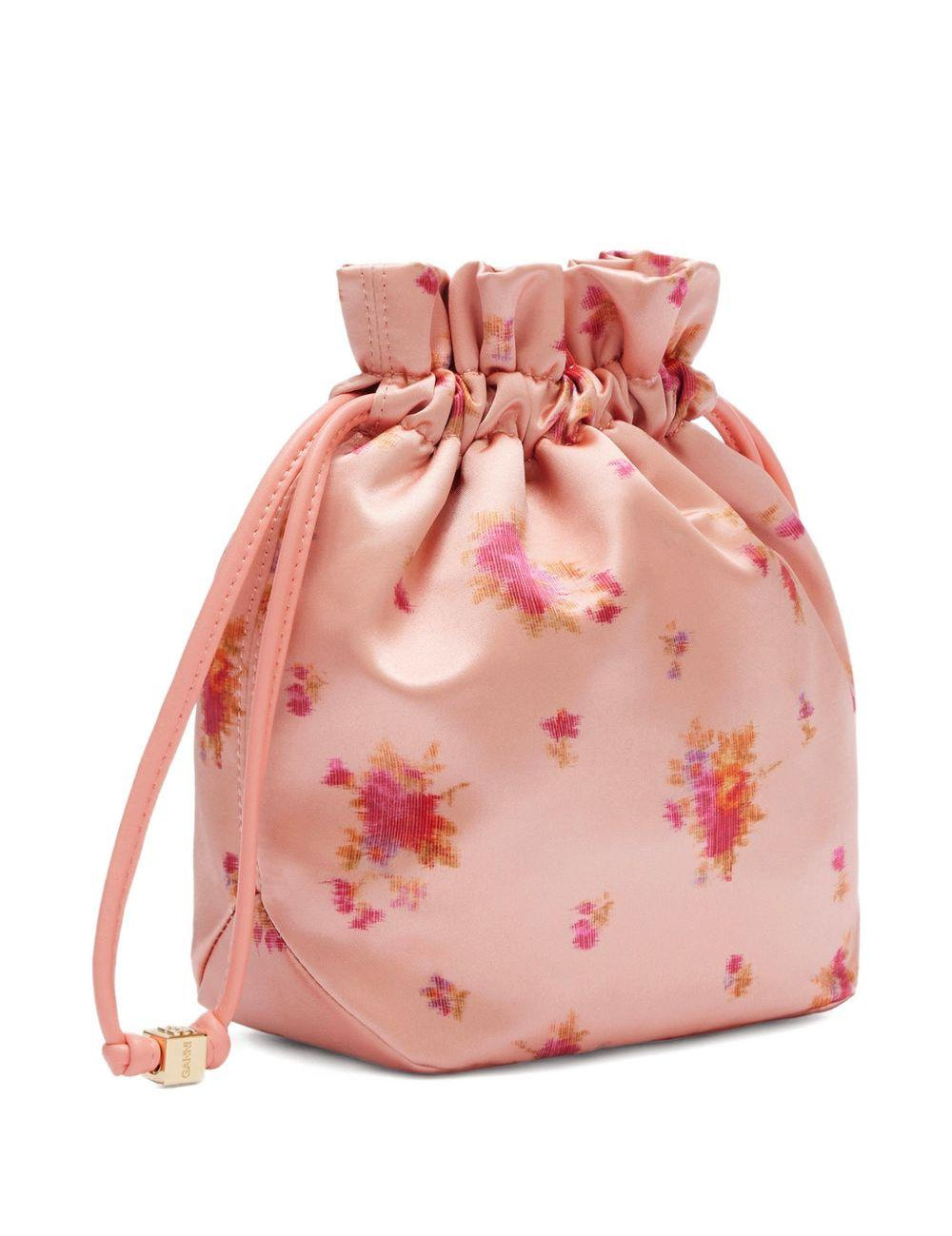 Borsa a fiori con coulisse in rosa Ganni - donna 