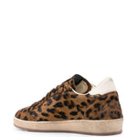 Sneakers ball star con stampa leopardata in marrone Golden goose - uomo 