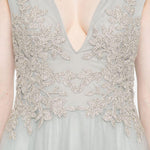 Abito lungo con scollo a V in grigio Costarellos - donna 