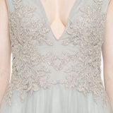 Abito lungo con scollo a V in grigio Costarellos - donna 