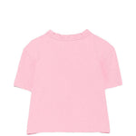T-shirt con bordi arricciati e logo ricamato in rosa Shushu/tong - donna 