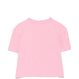 T-shirt con bordi arricciati e logo ricamato in rosa Shushu/tong - donna 