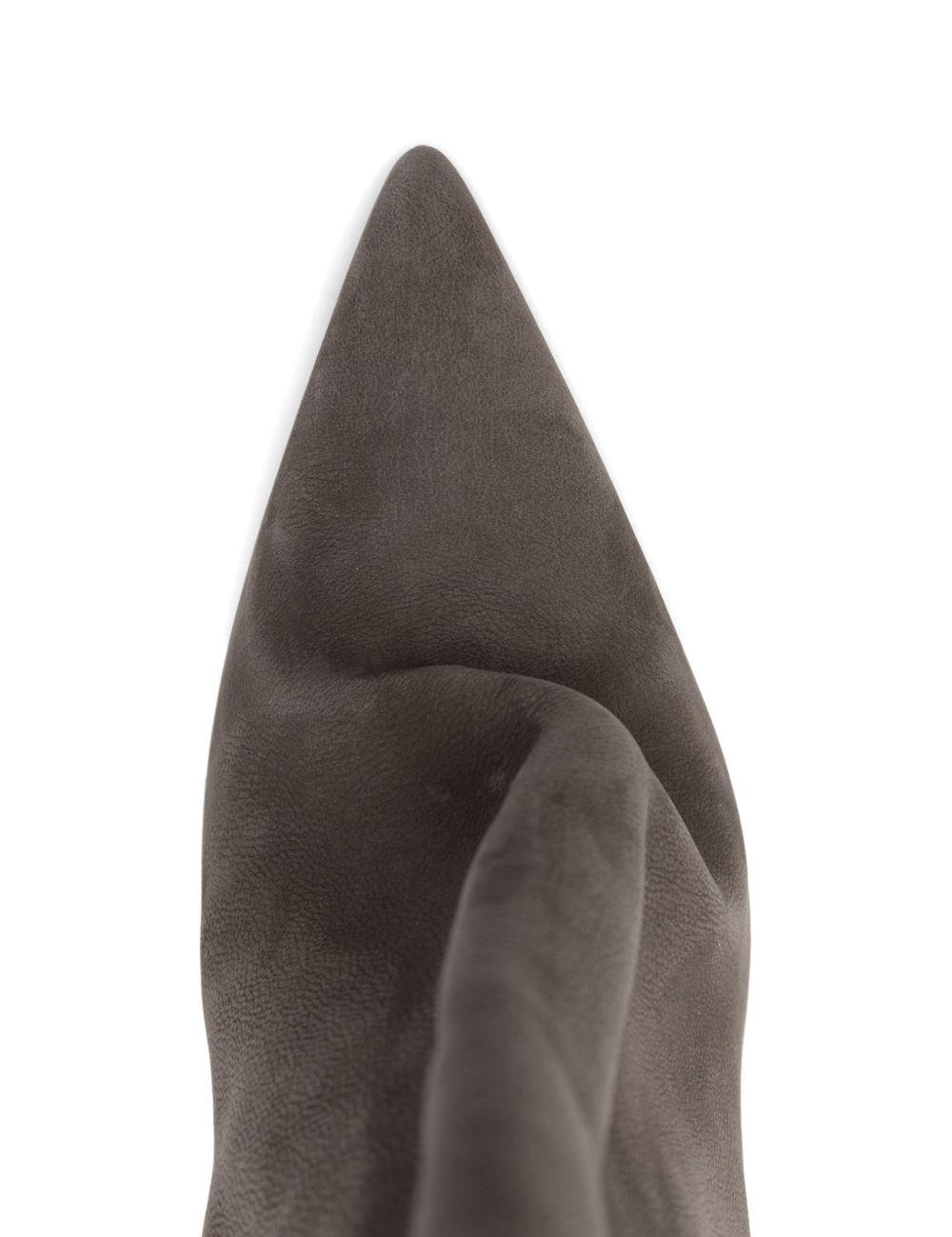 Stivali in pelle a punta in grigio Rick owens - donna 