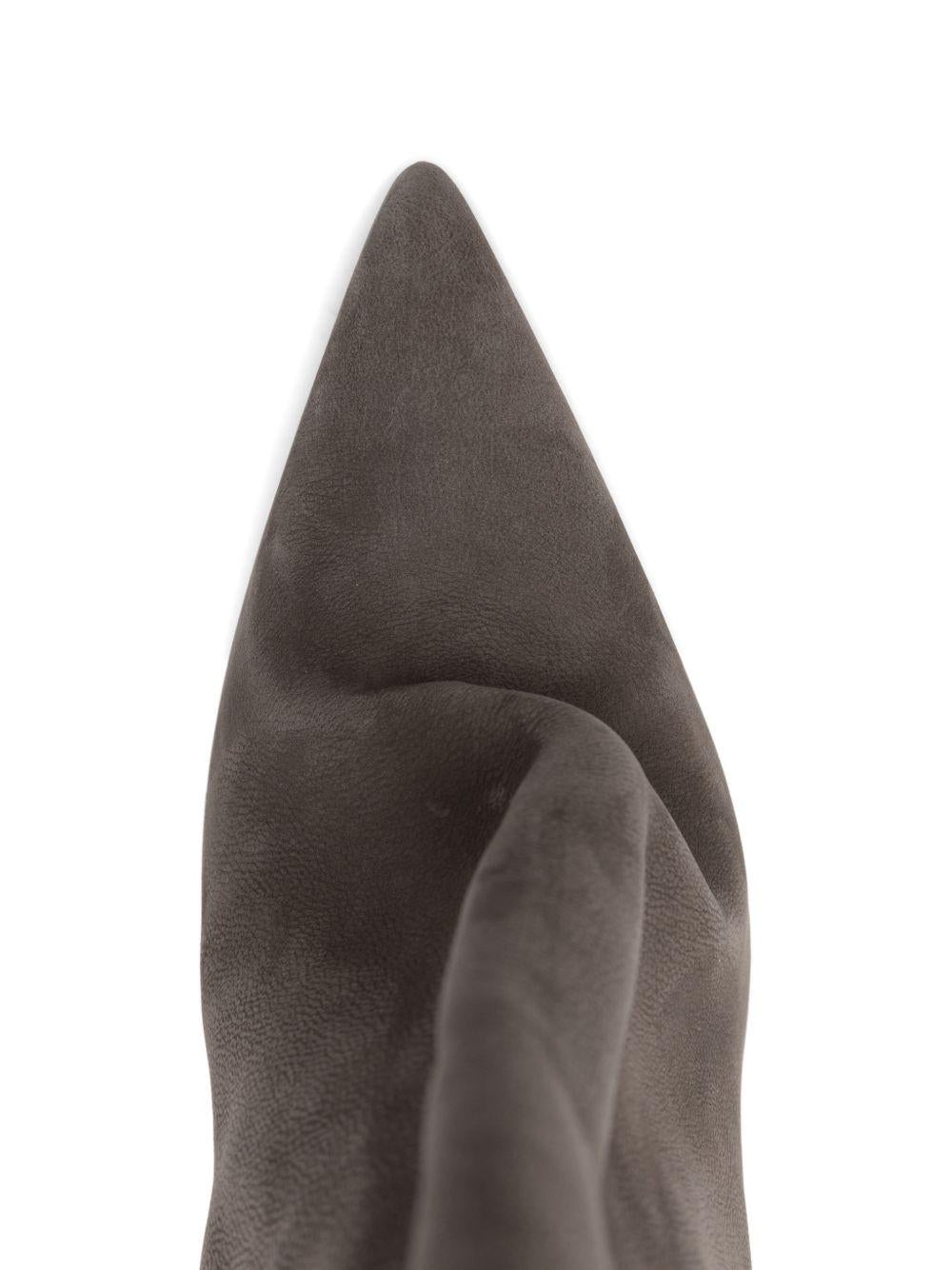 Stivali in pelle a punta in grigio Rick owens - donna 