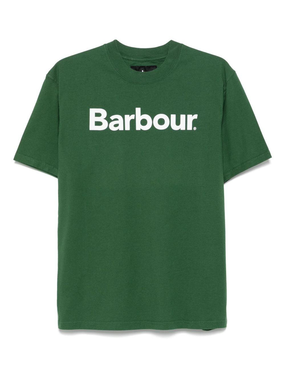 T-shirt con logo in verde Barbour - uomo 