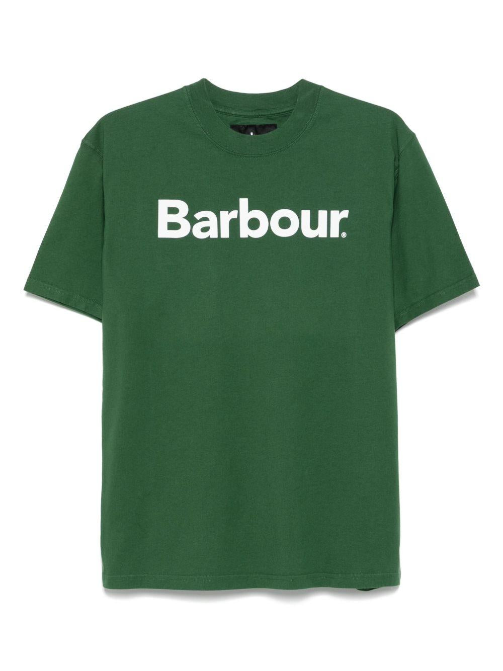 T-shirt con logo in verde Barbour - uomo 