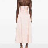 Abito midi con ruches in rosa Roland Mouret - donna 