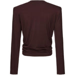 T-shirt con nodo in marrone Magda Butrym - donna 