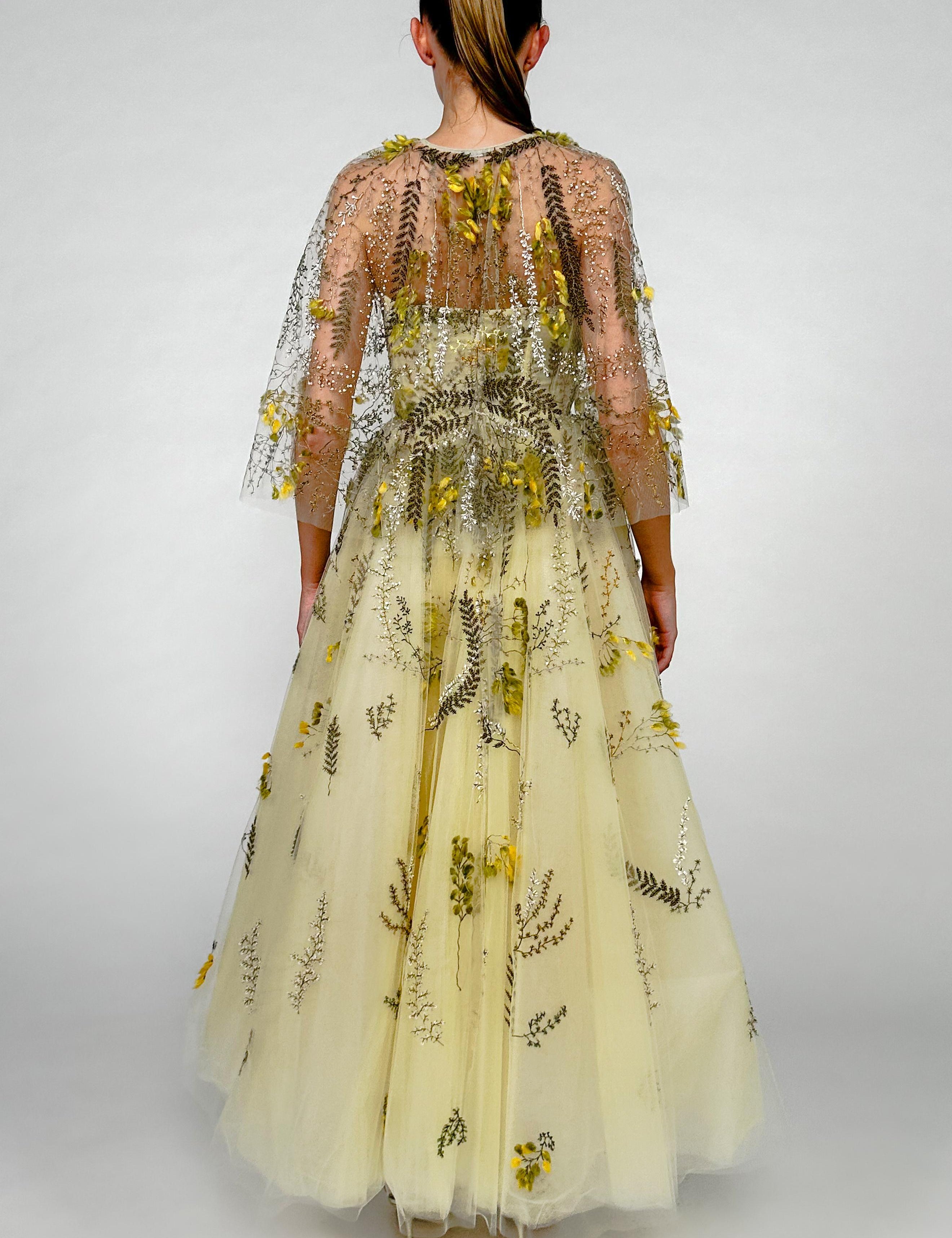 Coprispalle in tulle ricamato Monique Lhuillier - donna 