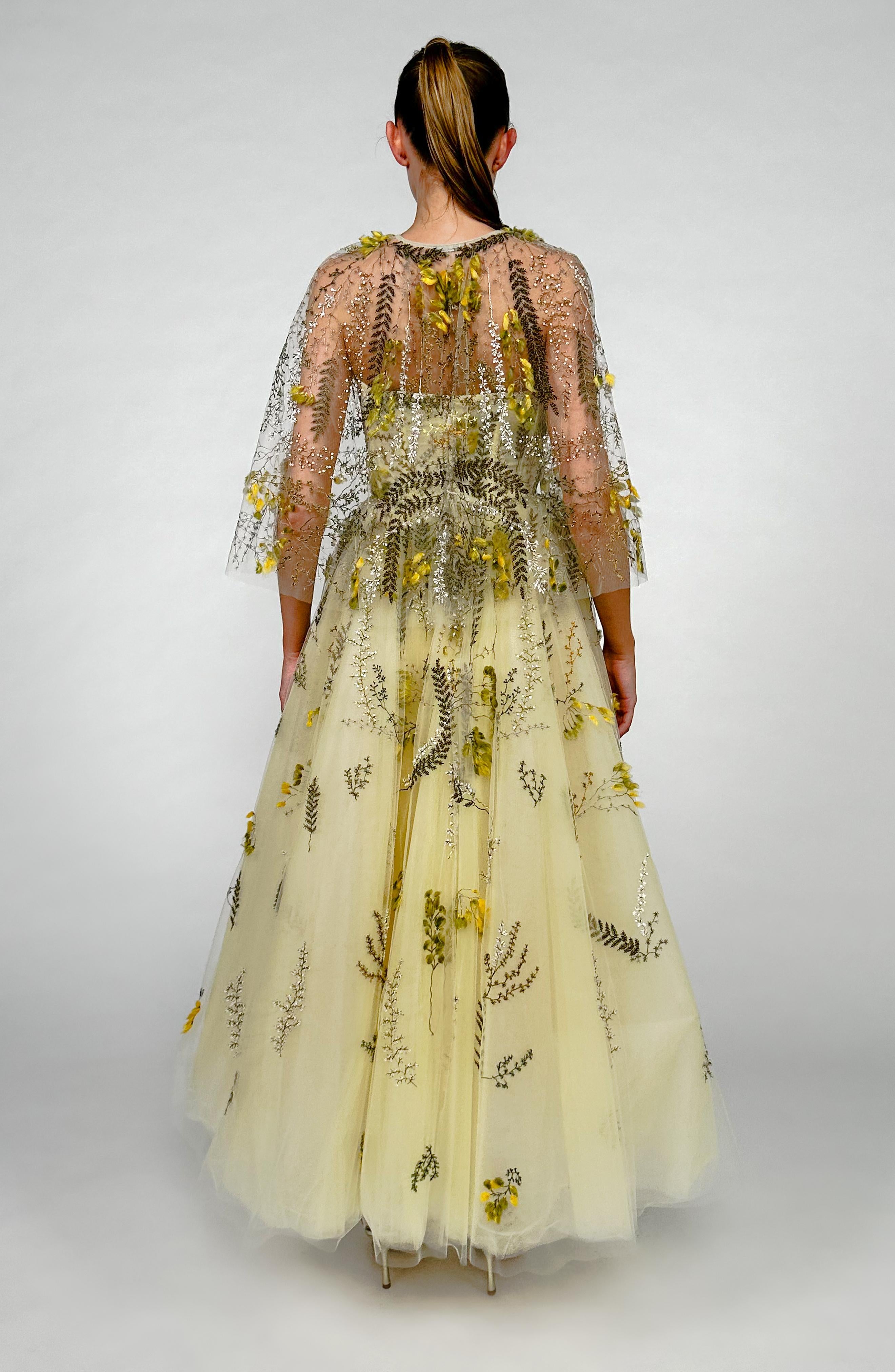 Coprispalle in tulle ricamato Monique Lhuillier - donna 