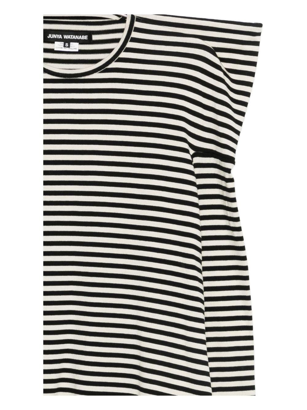 Top a righe con spalle oversize in bianco e nero Junya watanabe - donna 