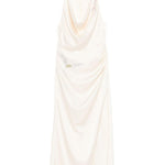 Abito con cristalli e spacco in avorio David koma - donna 