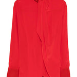 Camicia con collo lavallière in rosso Victoria Beckham - donna 