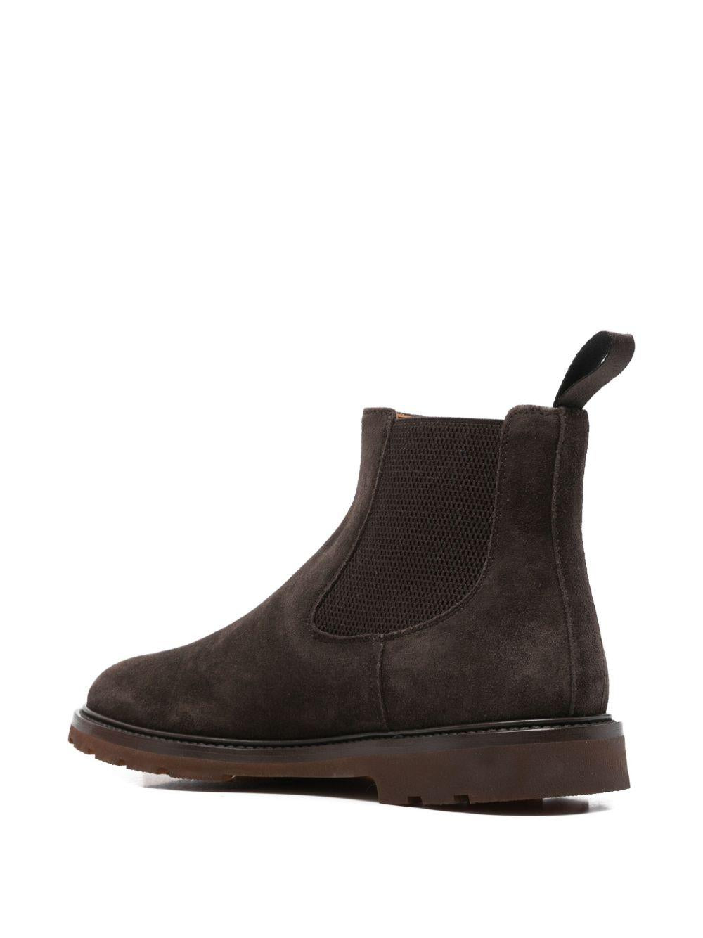 Stivaletti chelsea in suede in marrone Henderson baracco - uomo 