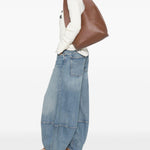 Borsa a spalla pelle marrone 