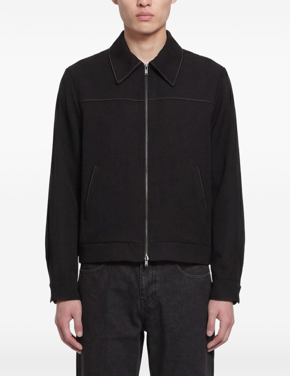 Giacca herman con zip in nero Second layer - uomo 