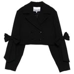 Giacca doppiopetto cropped in nero Ganni - donna 