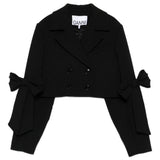 Giacca doppiopetto cropped in nero Ganni - donna 