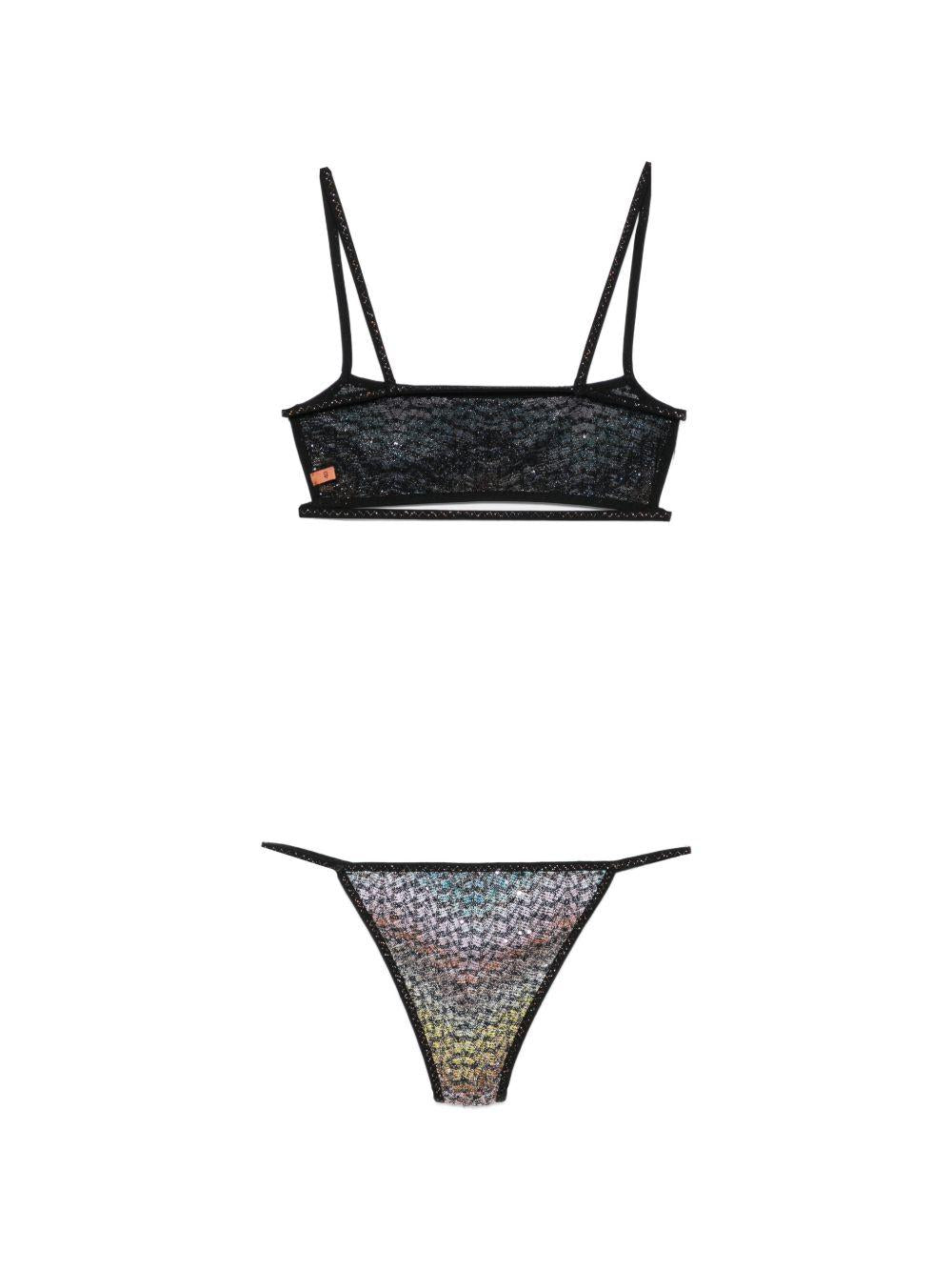 Bikini con motivo a zigzag decorato con paillettes multicolore Missoni - donna 