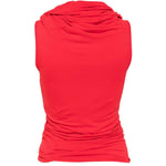 Top con scollo a cappuccio lola in rosso Rick owens lilies - donna 