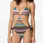 Costume da bagno con motivo a zigzag in multicolore Missoni - donna 