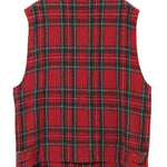 Gilet a quadri con zip in rosso Undercover - uomo 
