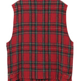 Gilet a quadri con zip in rosso Undercover - uomo 