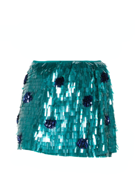 Minigonna con paillettes gabrina in verde Dries van noten - donna 
