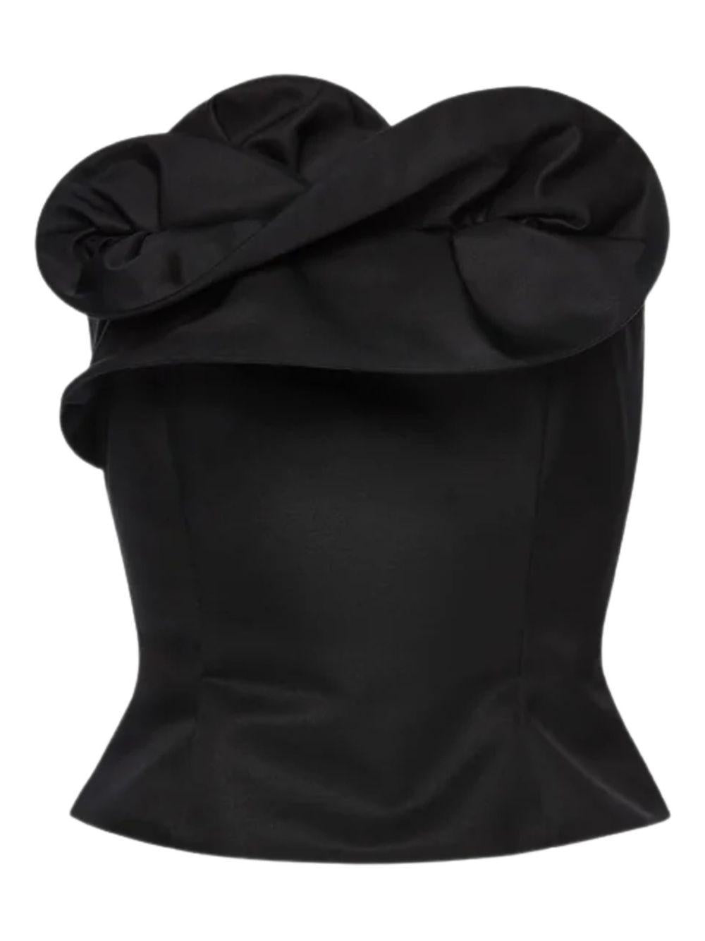 Top corsetto con volant in nero Magda butrym - donna 