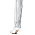 Stivali al ginocchio 90mm in argento - donna 