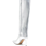 Stivali al ginocchio 90mm in argento - donna 