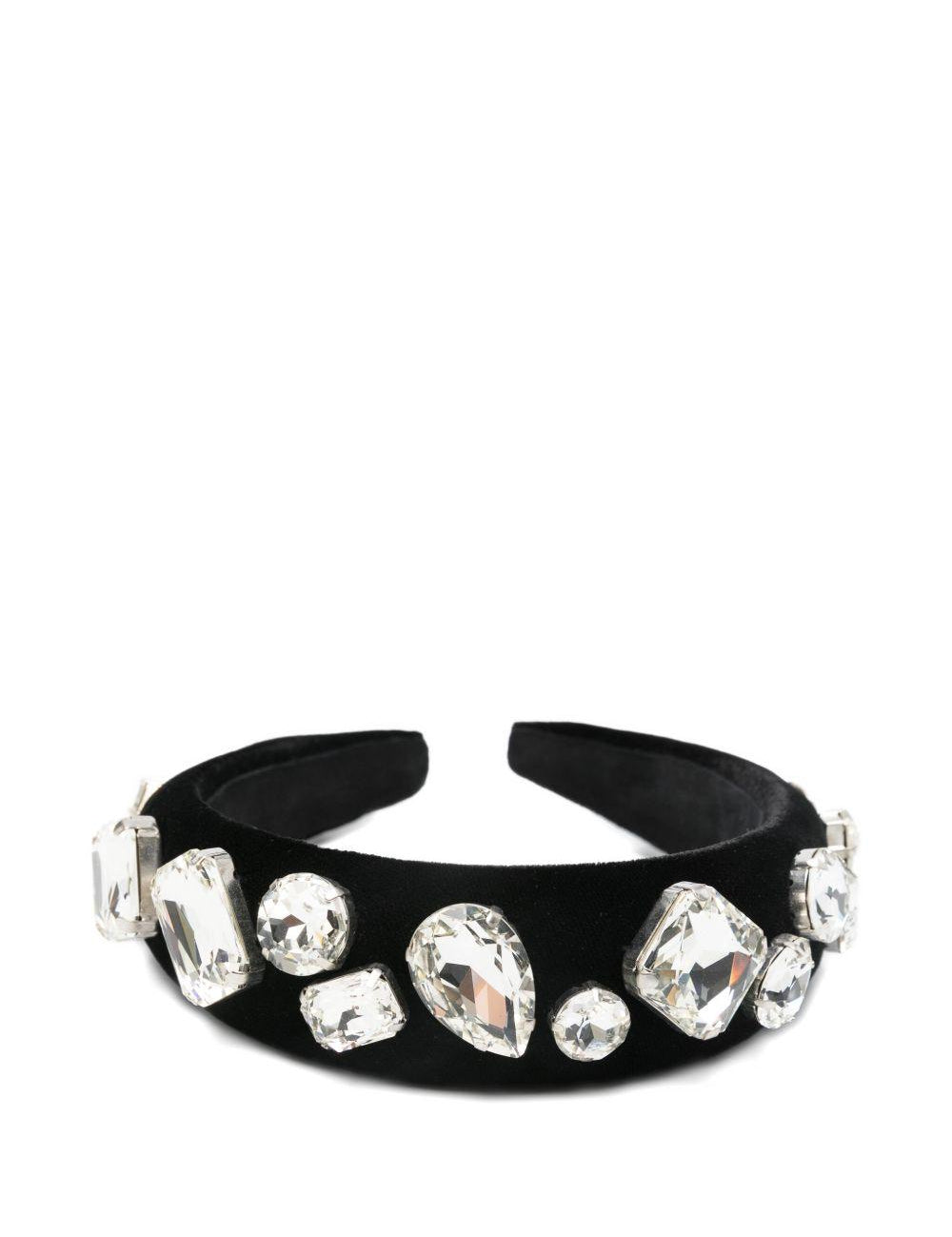 Cerchietto con cristalli in nero David koma - donna 