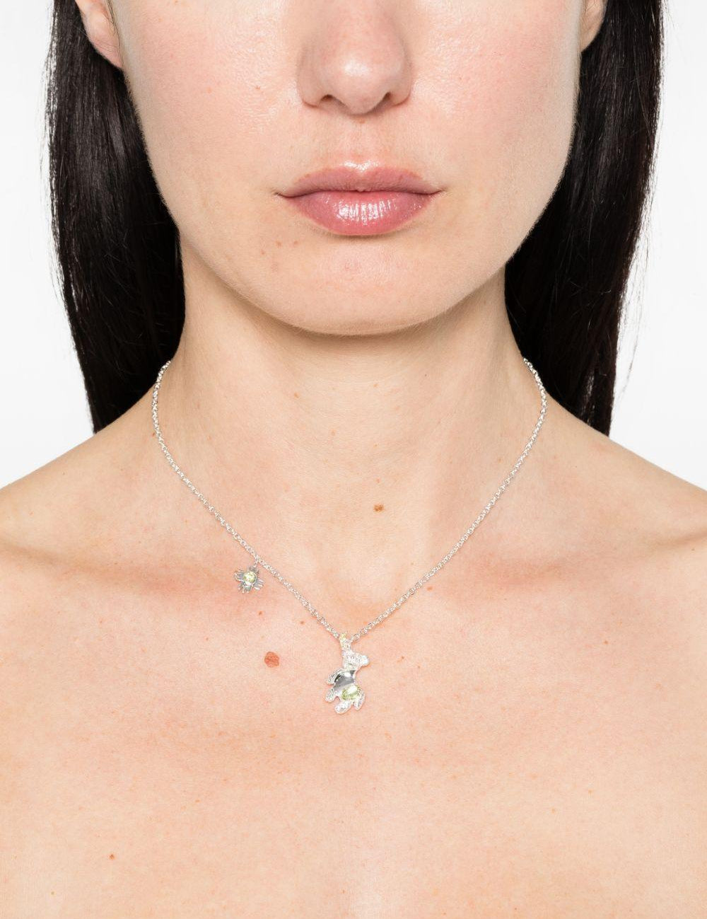 Collana con ciondolo a forma di orso fiore in argento Yvmin - donna 