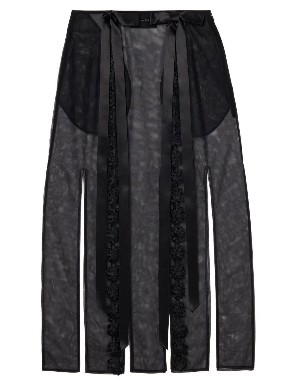 Gonna midi con decorazione in nero Simone Rocha - donna 