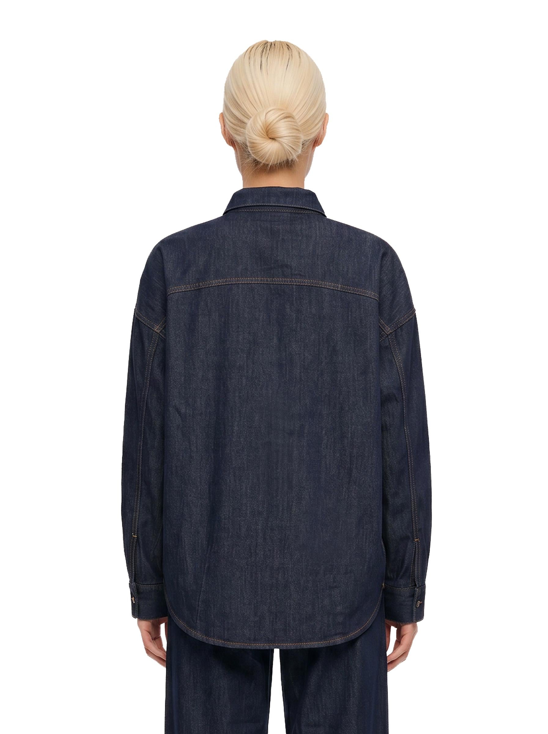 Camicia oversize in denim blu scuro 