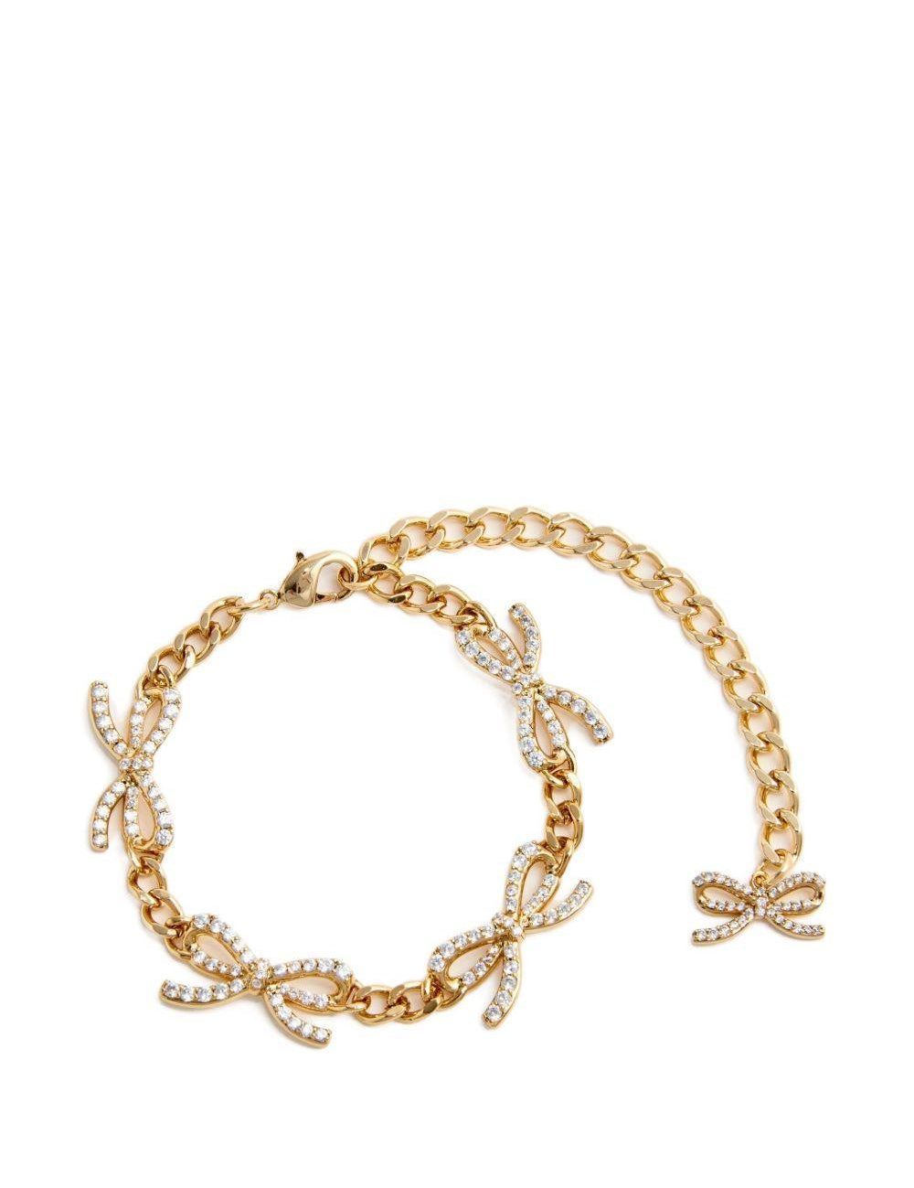 Bracciale a catena con cristalli in oro Self-portrait - donna 